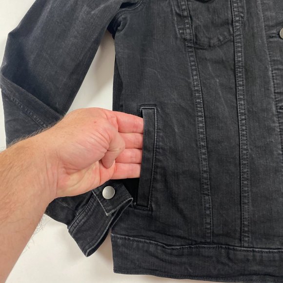 Harry Potter Hufflepuff Denim Jean Jacket Womens Large Black Cotton Stretch - Picture 6 of 14